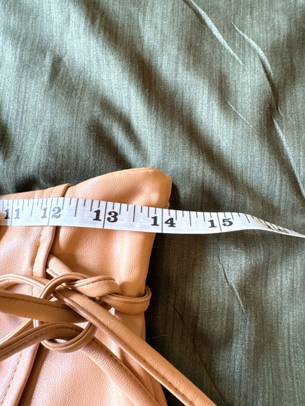 NWOT Tie-Waist Tan Beige Faux Leather Skort - Picture 5 of 6